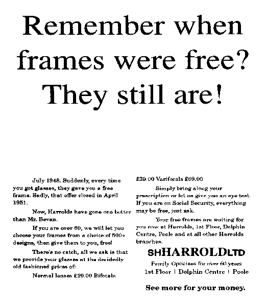 Remember when frames were free?